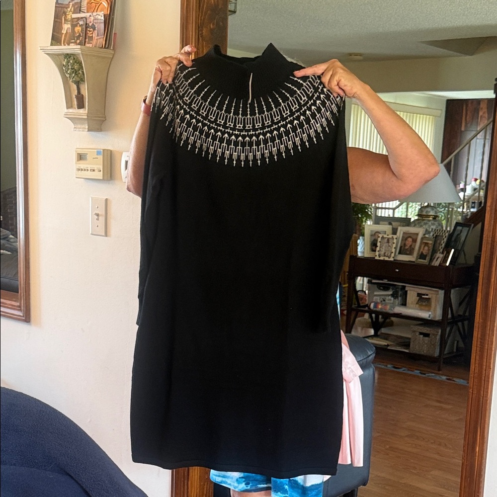 Talbots Black Midi Dress with Silver Accents
